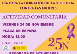 Cartel de las actividades del 25N