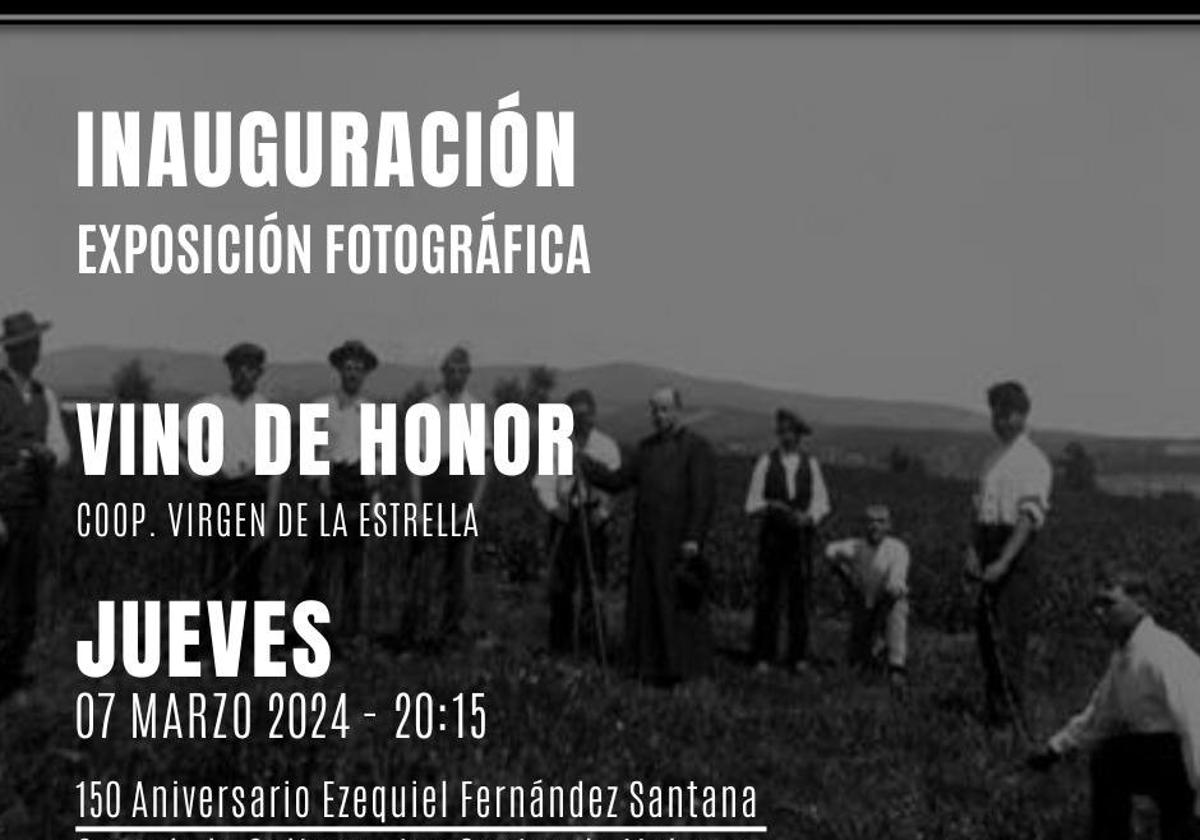 Cartel de la inauguración de la exposición de fotos