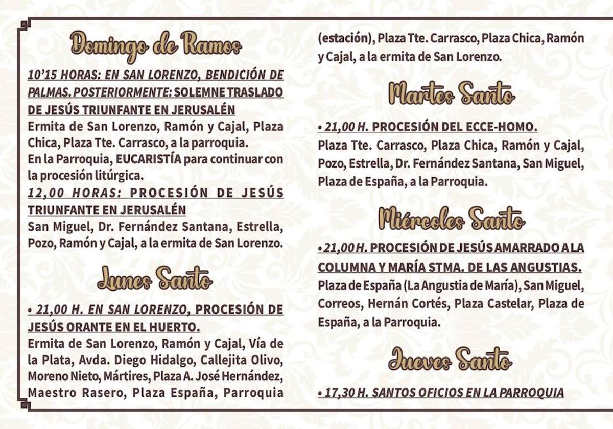 Parte del indicador de la Semana Santa