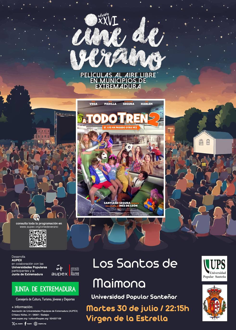 El Cine de Verano se clausura este martes en el Patio de la Virgen de la Estrella con la película 'A Todo Tren 2'