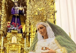 Ntra. Sra de la Esperanza vestida para el triduo en la Capilla del Sagrario