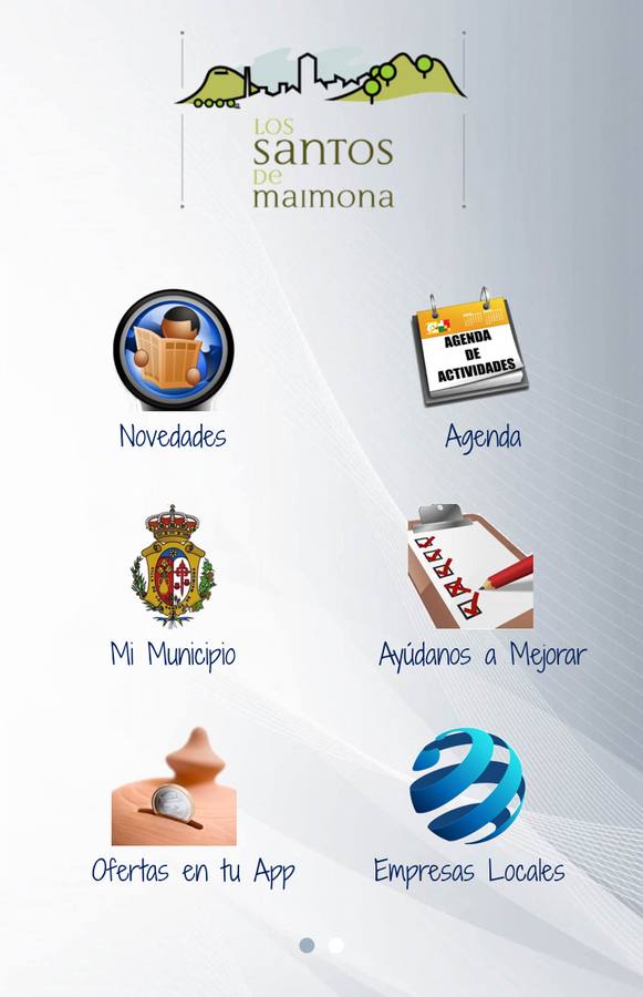 Apariencia con algunos de los apartados de la app Maimona Connect 