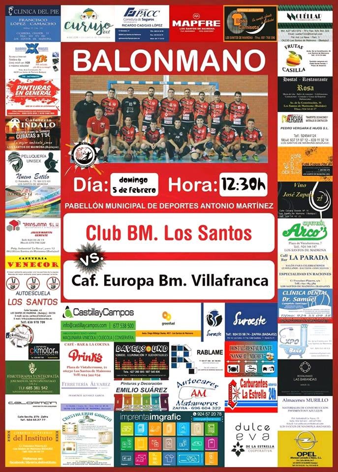 Cartel para el partido de mañana en el Antonio Martinez frente a Villafranca