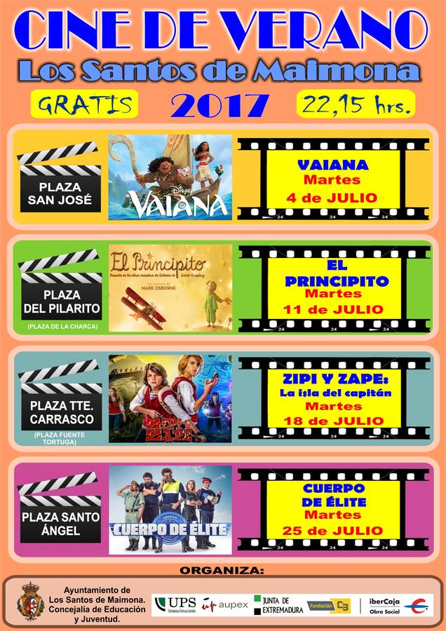 Cartel informativo del Cine de Verano 2017