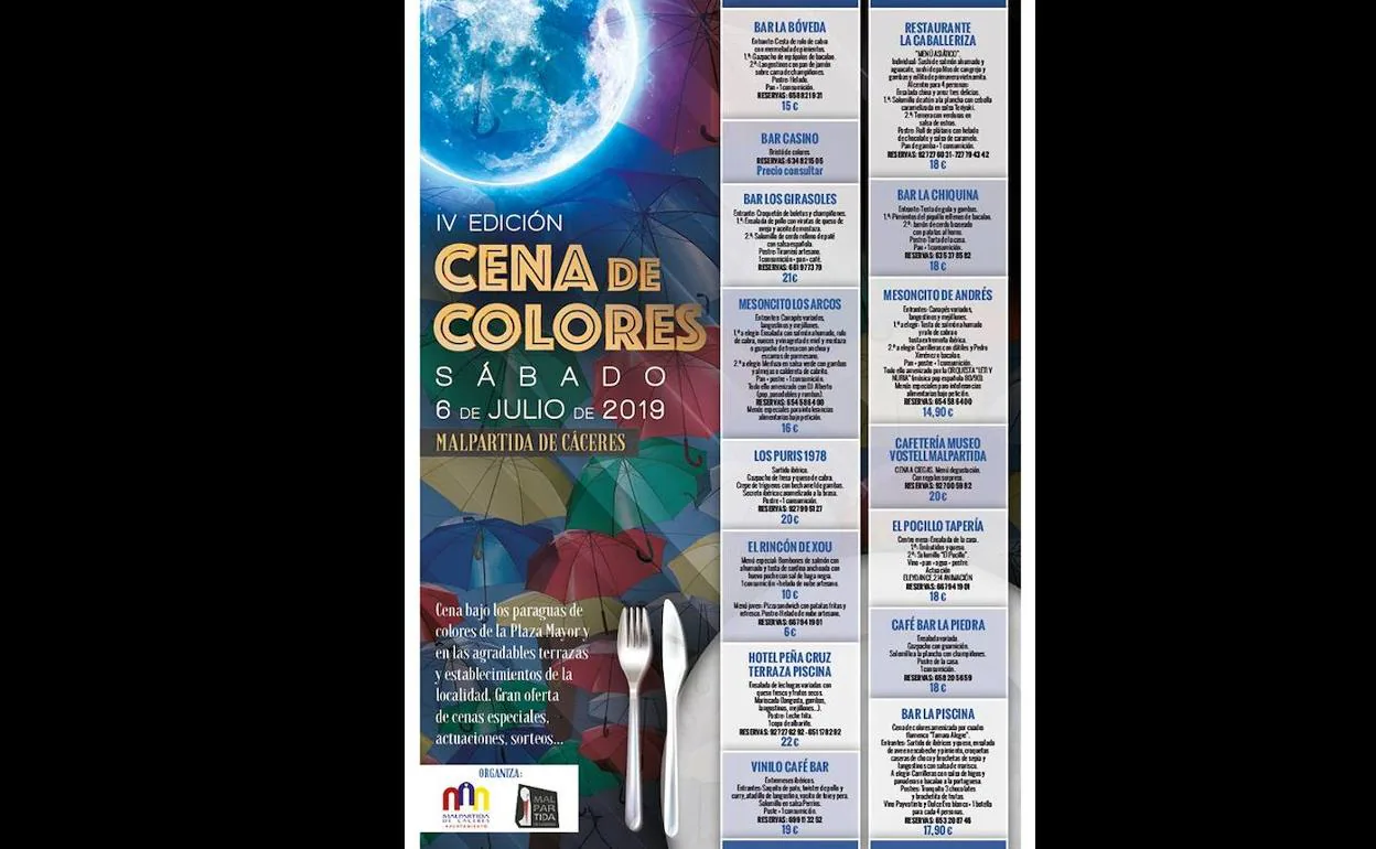 Malpartida de Cáceres se prepara para la IV edición de la 'Cena de Colores'