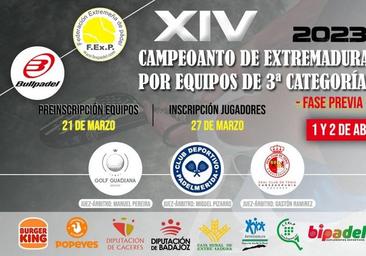 4 equipos de Pádel Malpartida pelearán en el XIV Campeonato de Extremadura por equipos de clubes 3ª categoría