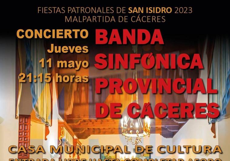 La Banda Sinfónica Provincial de Cáceres ofrece un concierto en Malpartida