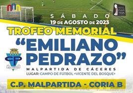 El Malpar recibe al Coria B para el Memorial Emiliano Pedrazo