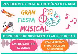 La Residencia y Centro de Día Santa Ana organiza una Gran Fiesta Musical
