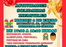 Actividades Infantiles Solidarias el próximo miércoles en Malpartida de Cáceres