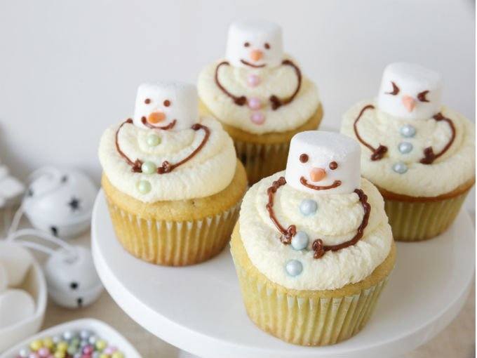 Cupcakes de muñecos de nieve / 
