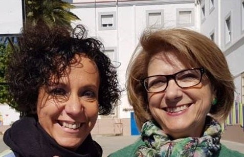 Raquel Hernández y Petri Casillas en el Colegio Sagrado Corazón 