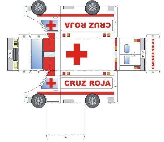 Recortable de la ambulancia de Cruz Roja 