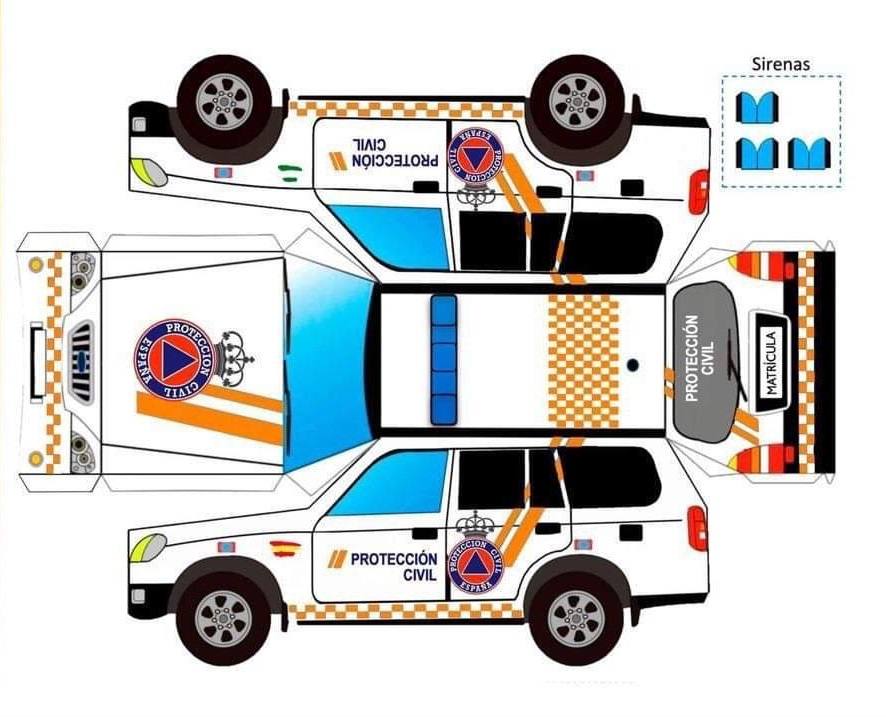 Recortable del vehículo de Protección Civil 