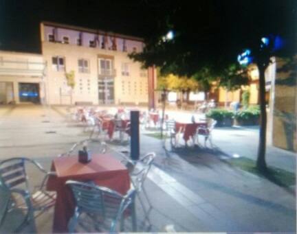 Terraza del Café Bar 'Ágora', situado en la Plaza de España de Miajadas 