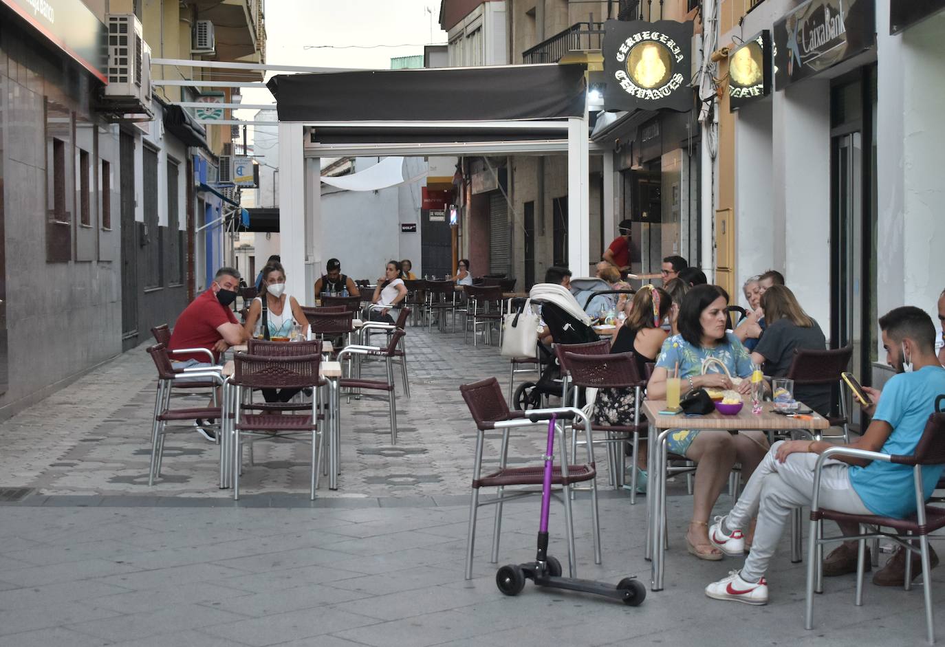 Terraza del bar Cervantes en Miajadas 