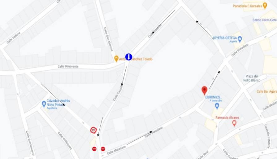 Nuevo sentido de la calle Castillo en Miajadas 