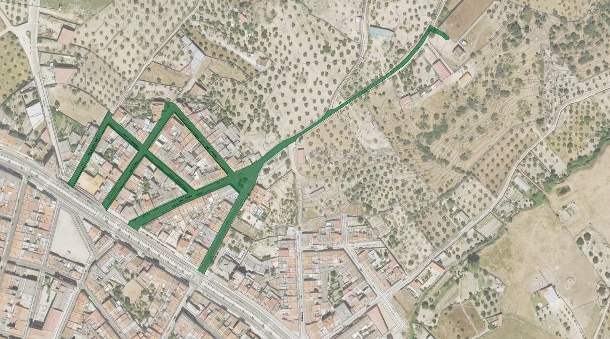 Plano de las calles en las que se llevará a cabo el proyecto 