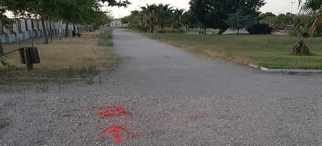 Uno de los puntos de señalizarión del recorrido en La Laguna 