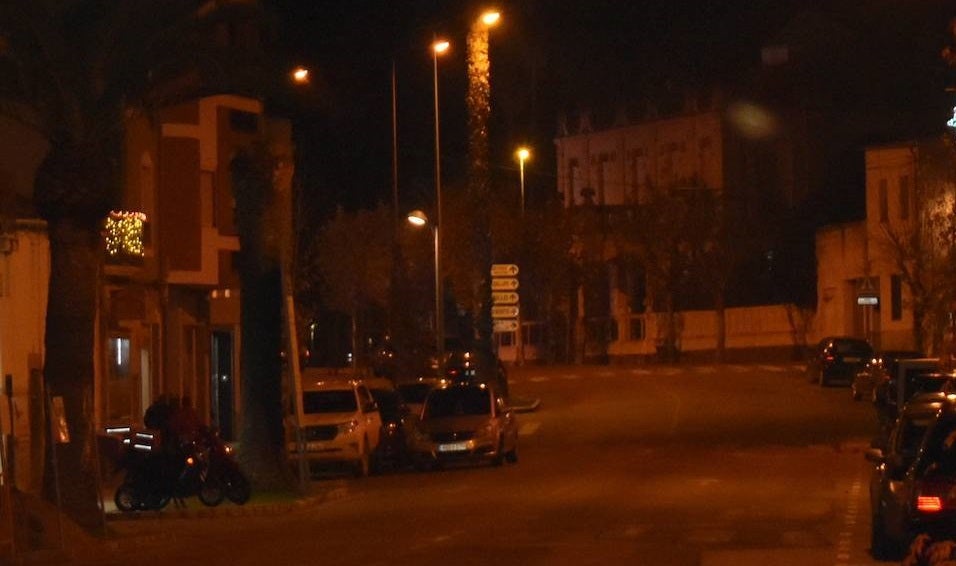 Luminarias de una de las calles de Miajadas 