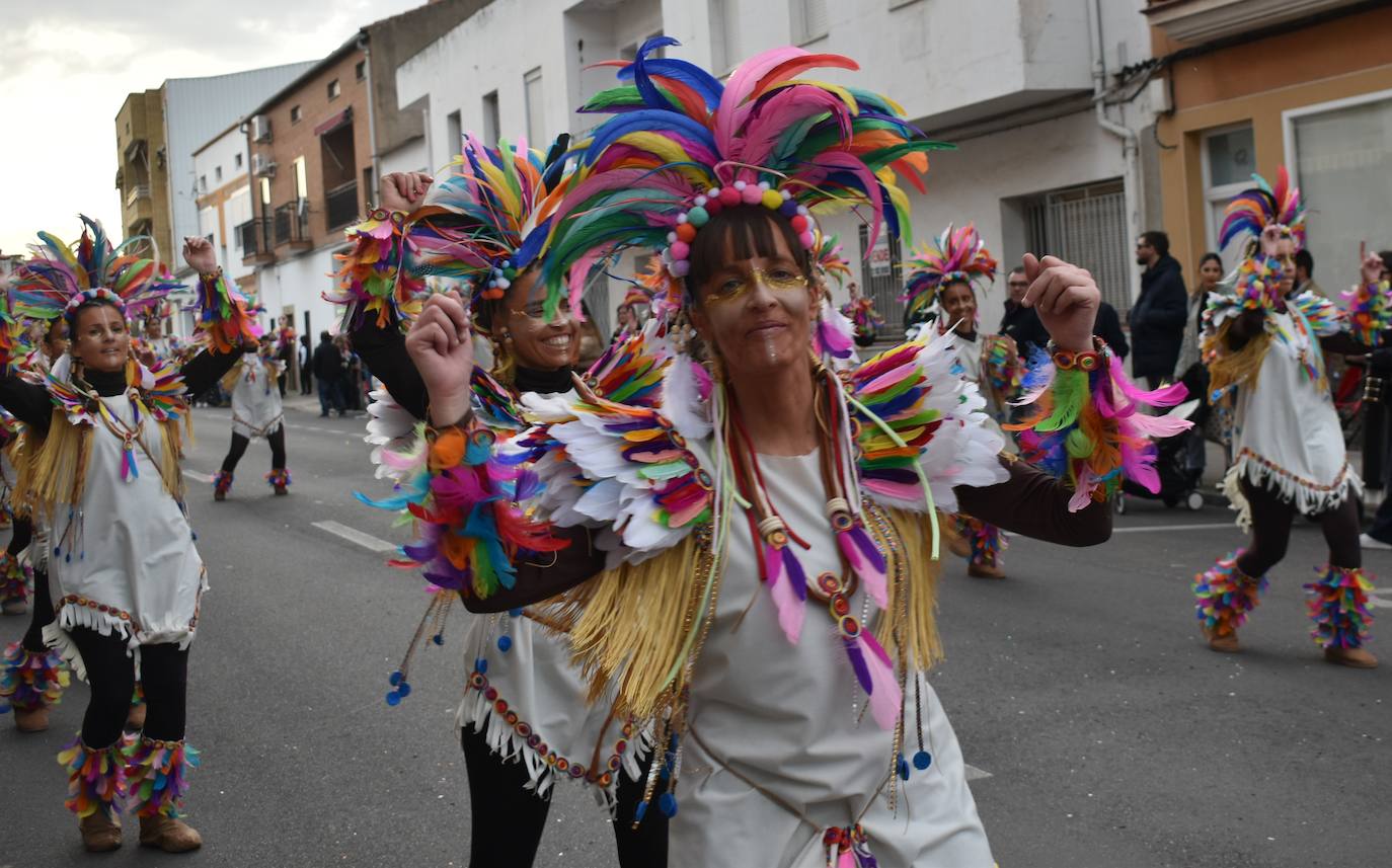 El ritmo, la fantasía y el color del Carnaval llenaron las calles de Miajadas. Más de 700 personas contagiaron su alegría con la mayor diversidad de disfraces y bailes, tanto las comparsas como los participantes individuales y por parejas. Porque sólo el Carnaval es capaz de sacar una sonrisa a todos. 
