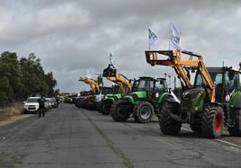 Una tractorada llevada a cabo en Miajadas.