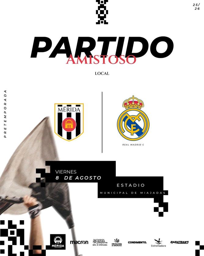 Miajadas acogerá el encuentro entre el AD Mérida y el Real Madrid CF