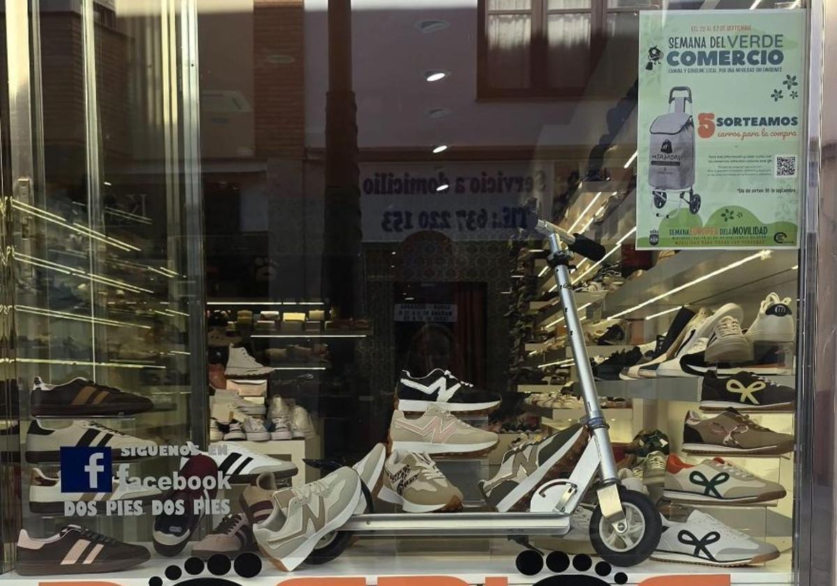 Los escaparates de la campaña muestran el cartel con las bases de la misma.