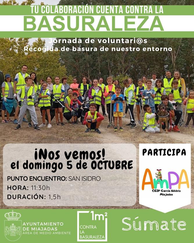 El Ayuntamiento organiza una nueva jornada para limpiar Miajadas de basuraleza