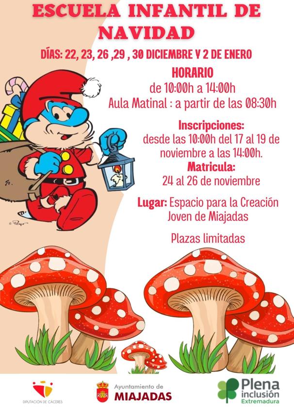 Abierto el plazo de inscripción de la Escuela infantil de Navidad