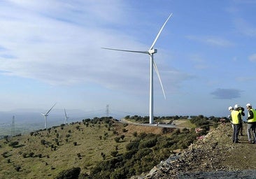 Uno de los dos parques eólicos activos actualmente en Extremadura.