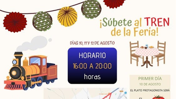 El Tren de la Feria recorrerá el corazón de Miajadas en una edición volcada con la hostelería y la gastronomía local