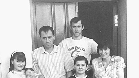 Imagen de una familia de Fuente de Cantos.