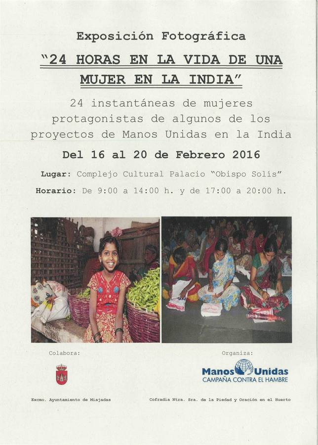 Cartel de la exposición fotográfica ’24 horas de la mujer en la India’. 