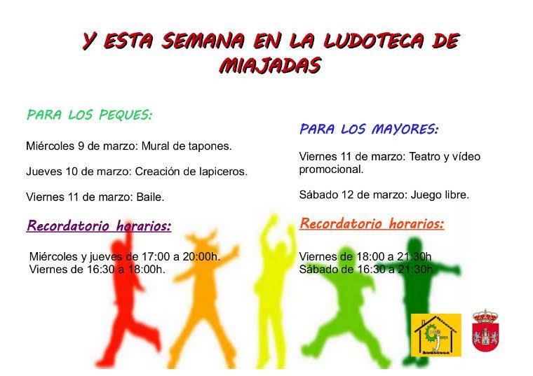 Cartel de la agenda para esta semana. 