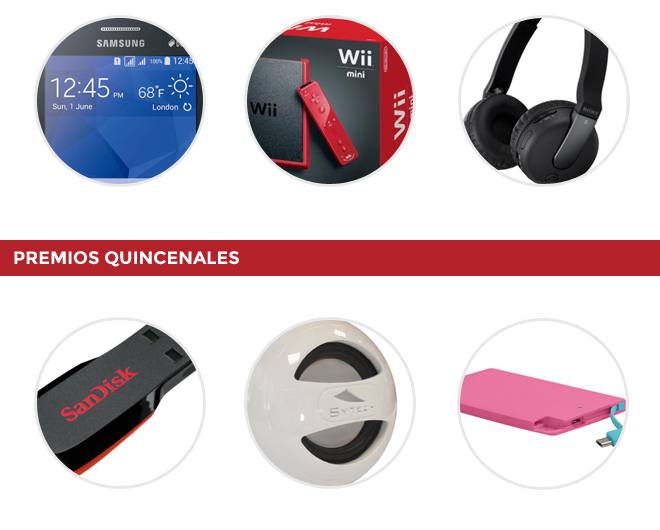 Algunos de los premios del concurso. 