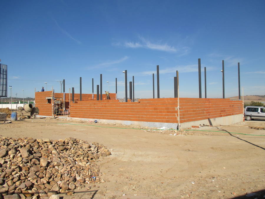 Estado actual de la construcción del gimnasio. 