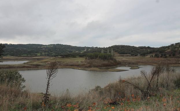 Imagen del aspecto del embalse de Tentudía este miércoles 