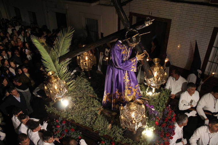 Imagen de Nuestro Padre Jesús Nazareno, que fue el primero en procesionar por las calles de Monesterio