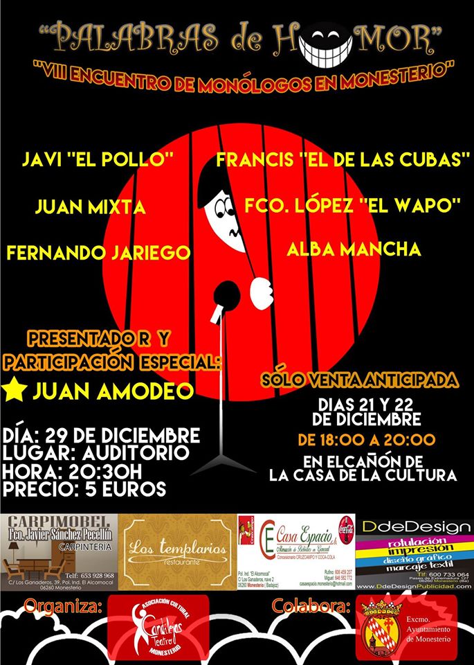 Risas aseguradas un año más en el encuentro de monólogos ‘Palabras de Humor’
