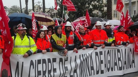 Imagen de la marcha minera en Badajoz