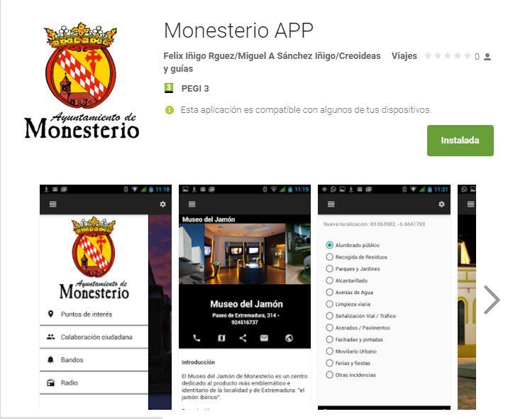 Vista de la aplicación en Google Play