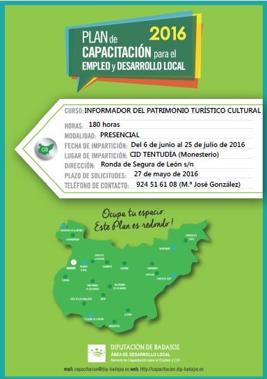 El CID de Tentudía acogerá un curso de Informador de Patrimonio Turístico Cultural el próximo mes de junio