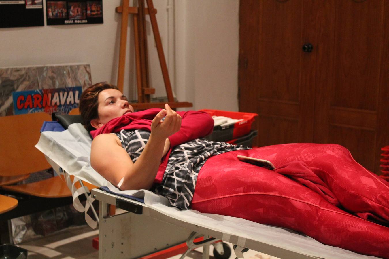 Recuperándose tras donar sangre 