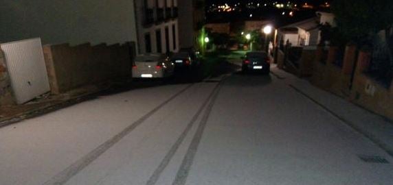 Capa de nieve durante la última nevada en Monesterio 