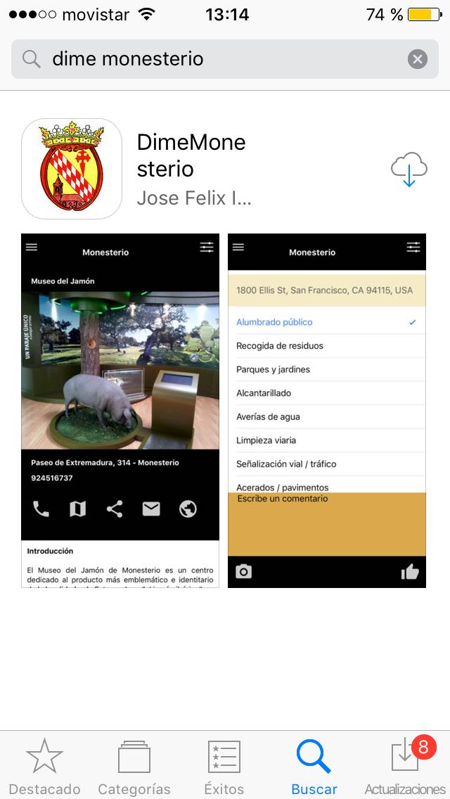 Vista de la aplicación desde iPhone 
