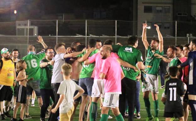 Celebración verde tras el triunfo en Barcelona 