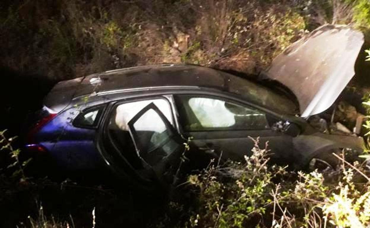 Así acabó el vehículo tras la salida de vía 