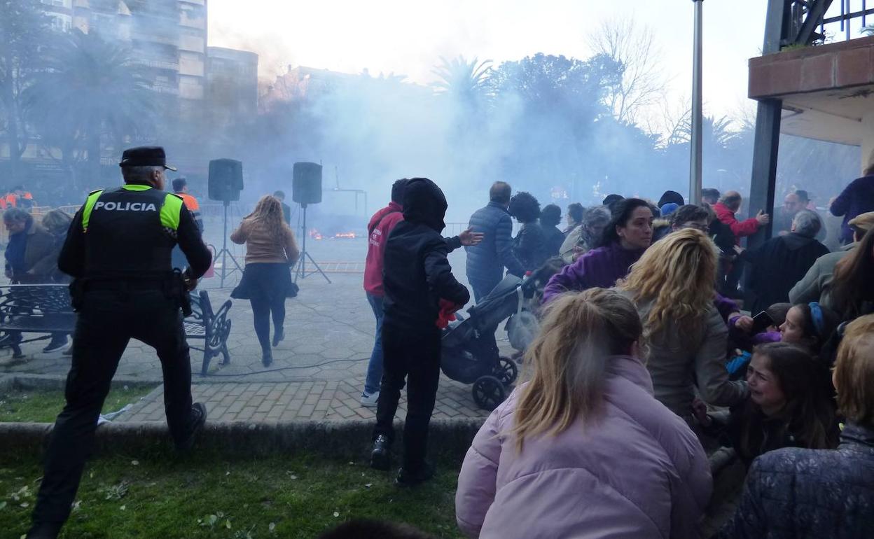Momentos de nerviosismo en las personas presentes en el parque 