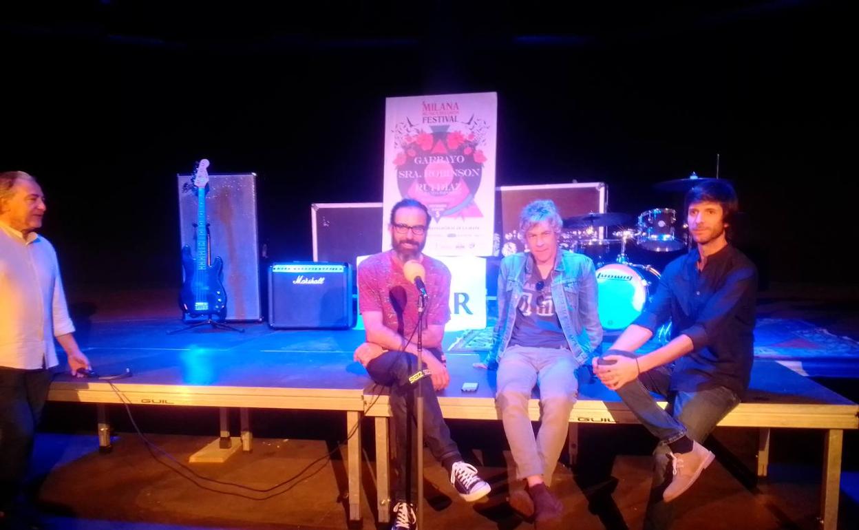 Juan Rincón, Garbayo e Isidro Pérez en la presentación 